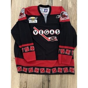 Las Vegas Wranglers ECHL Reebok Hockey Jersey Black 2xl Distressed